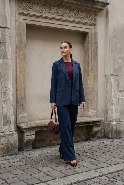 YDENCE Blazer BLAZER MAISIE Bleu fonc&eacute; - large