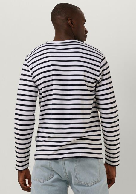 SELECTED HOMME SLHBRIAC STRIPE LS O-NECK TEE Polos & T-Shirts en blanc - large