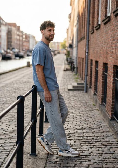 ANERKJENDT T-shirt AKVILLADS CORDUROY S/S TEE Bleu clair - large