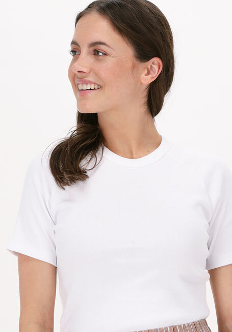 ESMÉ STUDIOS Haut BLOSSOM SS O NECK RIB T-SHIRT en blanc - large