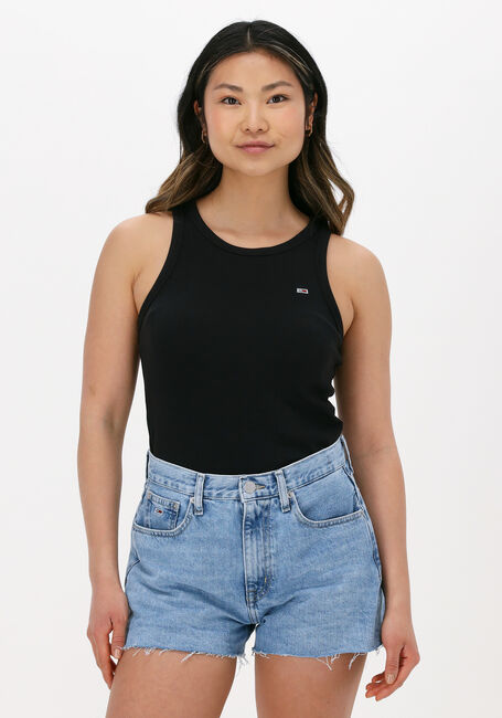 Zwarte TOMMY JEANS Top TJW FEMININE RIB TANK TOP - large