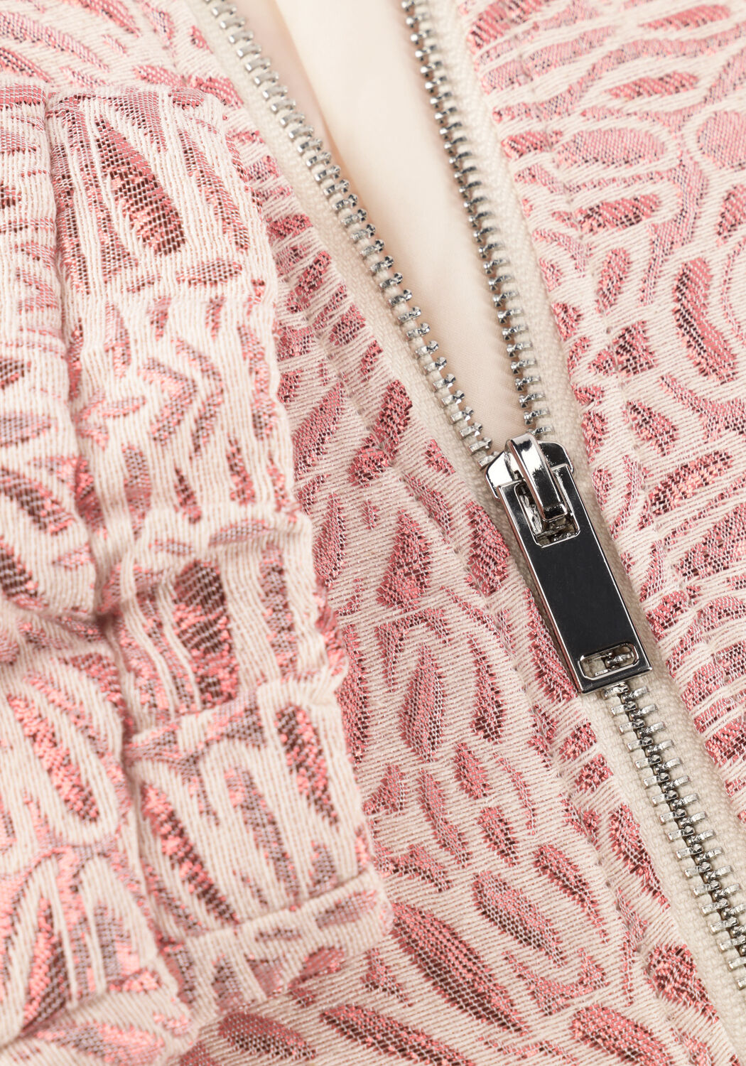 JANSEN AMSTERDAM Jack ROX JASJE MJ 219 BOMBER LONG SLEEVE METALLIC JAQUARD en rose - large