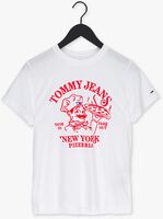 TOMMY JEANS T-shirt TJW RLXD TJ BEST PIZZA SS en blanc