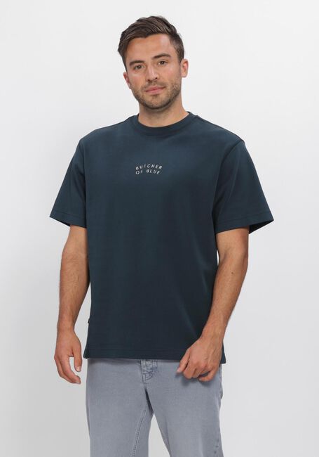 Donkerblauwe BUTCHER OF BLUE T-shirt MERCER LAYER LOOSE TEE - large
