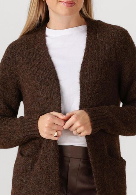 OBJECT Pull OBJMILU LS LO LONG KNIT CARDIGAN en marron - large