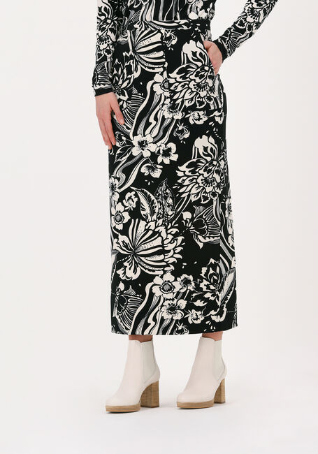 VANILIA Jupe midi SWIRL FLOWER en noir - large