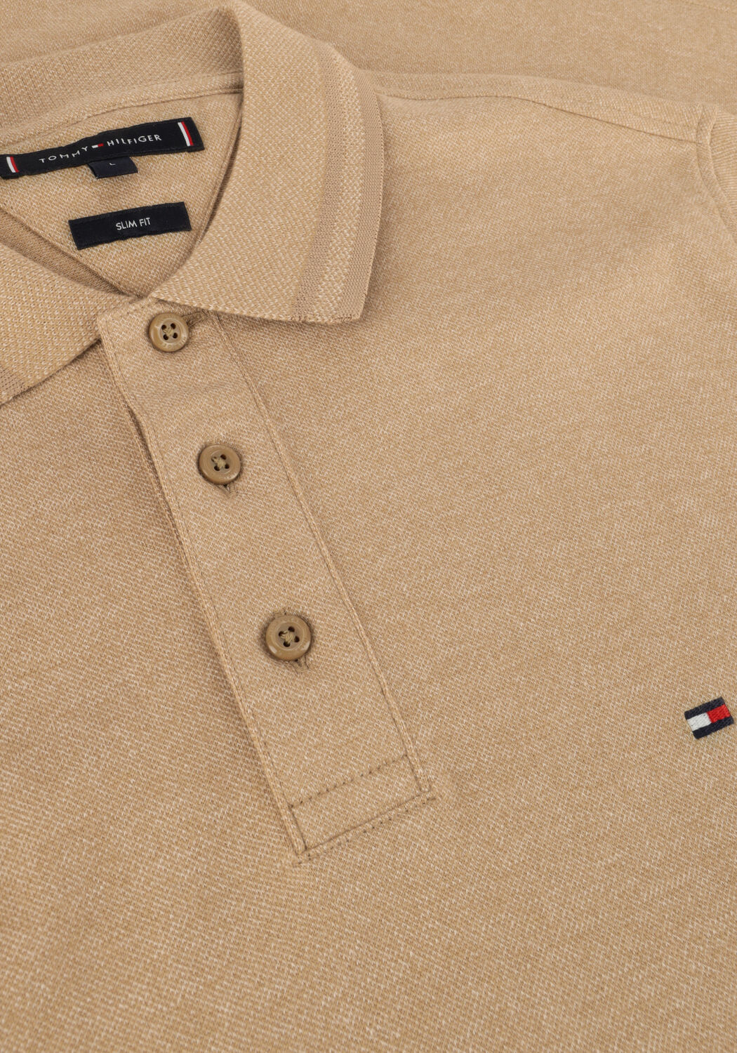 Bruine TOMMY HILFIGER Polo PRETWIST MOULINE SLIM FIT POLO - large