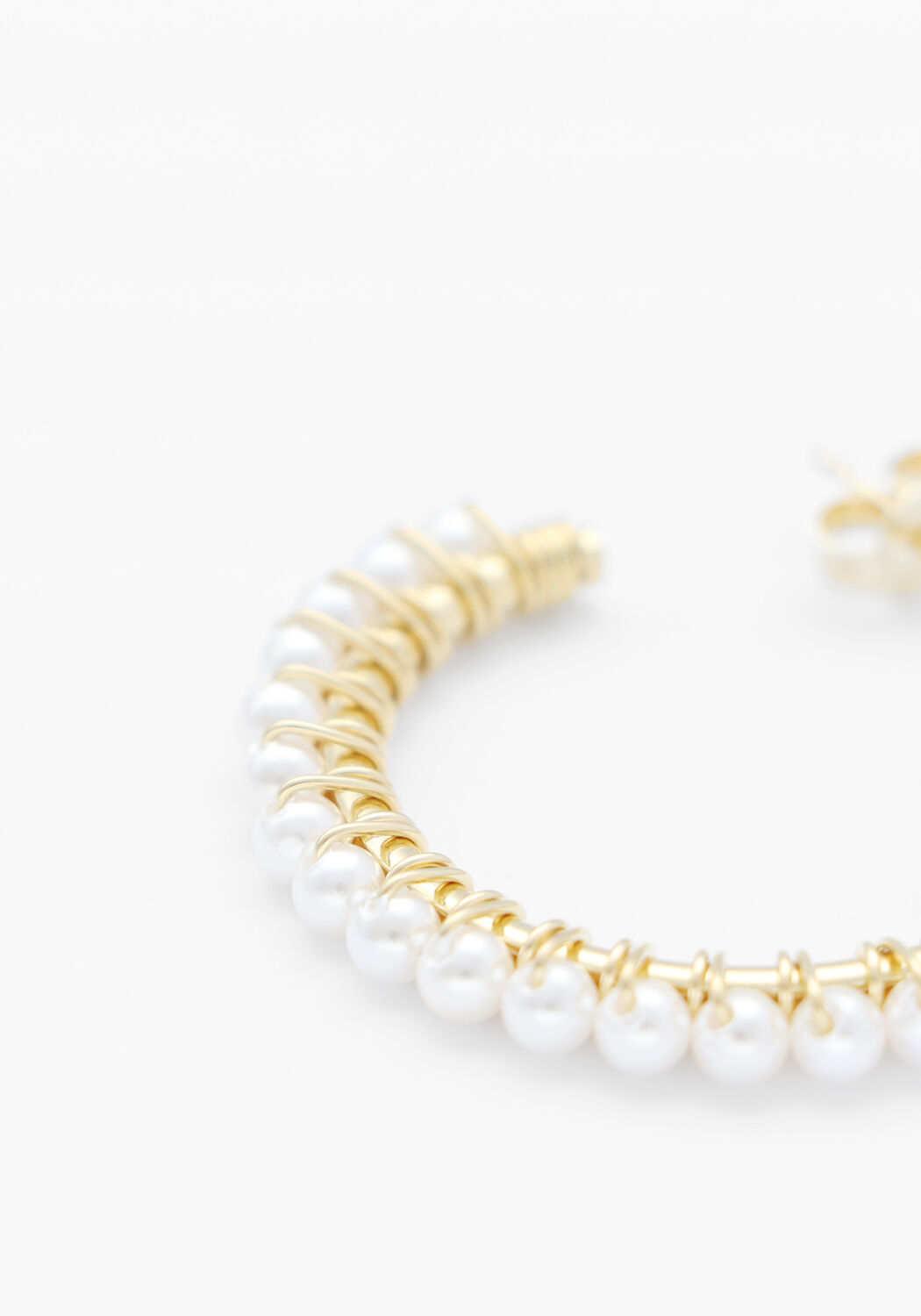 Gebroken wit LOTT. GIOIELLI Sieraad CL EARRING HOOP WITH PEARLS - large