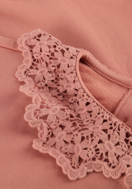 Roze YOUR WISHES Trui FRENCH KNIT CROCHET SWEATER - large