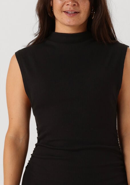 Zwarte CALVIN KLEIN Midi jurk TAB RIB MOCK NECK LONG DRESS - large