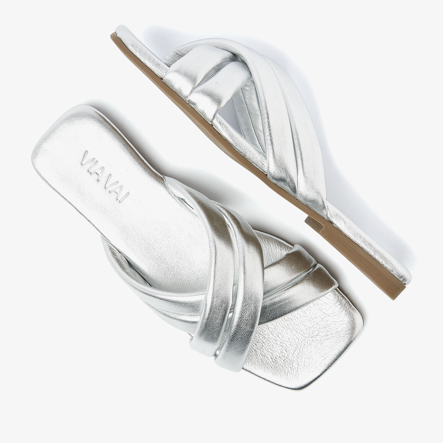 VIA VAI KIKI LOT Tongs en argent - medium