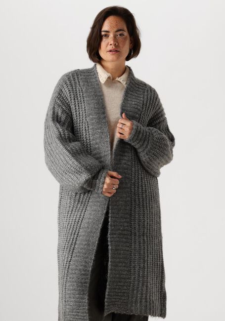 Grijze Y.A.S. Vest YASDALLY LS LONG KNIT CARDIGAN - large