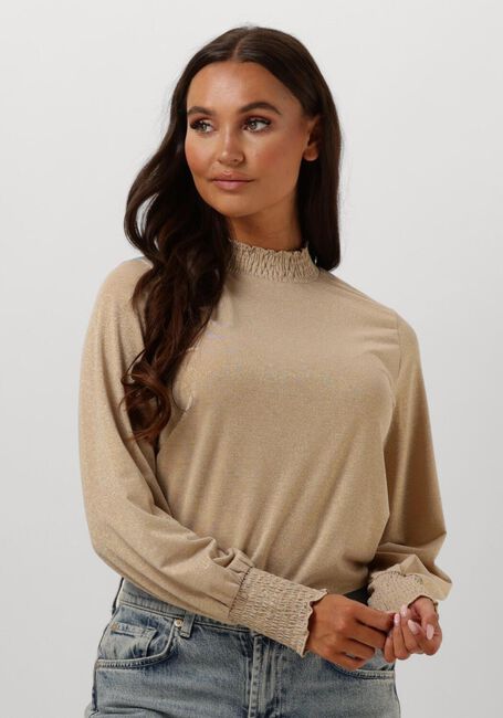 SUMMUM Pull SMOCKED TOP FINE LUREX JERSEY en beige - large