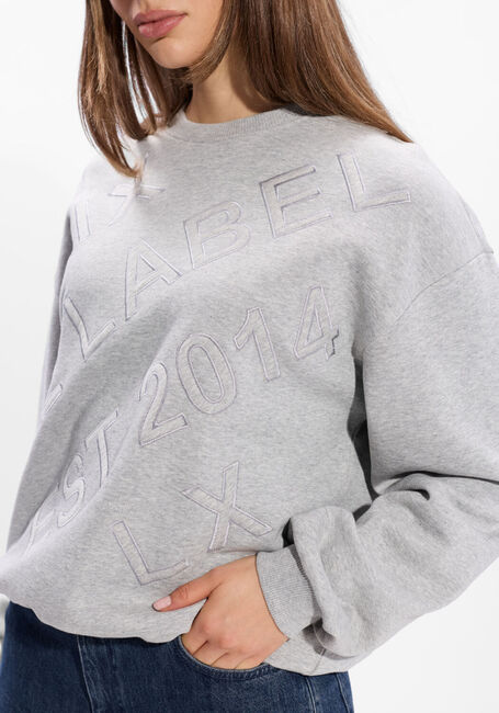 ALIX THE LABEL Pull LADIES KNITTED TEXT PATCHES SWEATER en gris - large