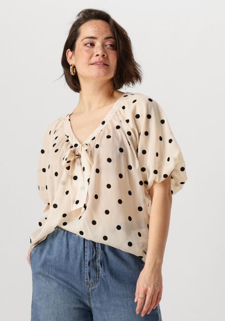 Gebroken wit LOLLYS LAUNDRY  PINELL BLOUSE SS - large