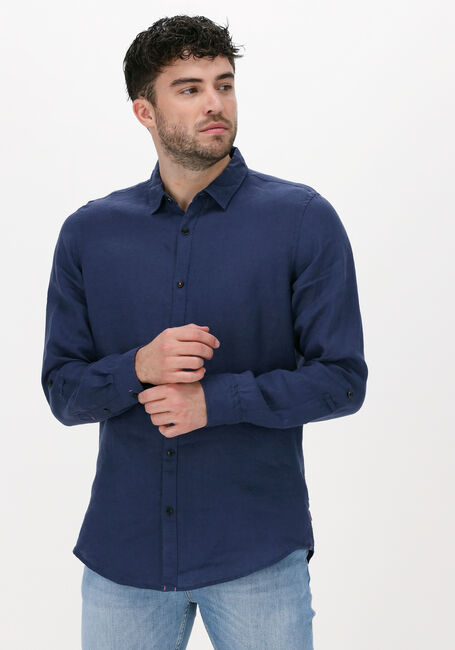 SCOTCH & SODA Chemise décontracté REGULAR FIT GARMENT-DYED LINEN SHIRT Bleu foncé - large