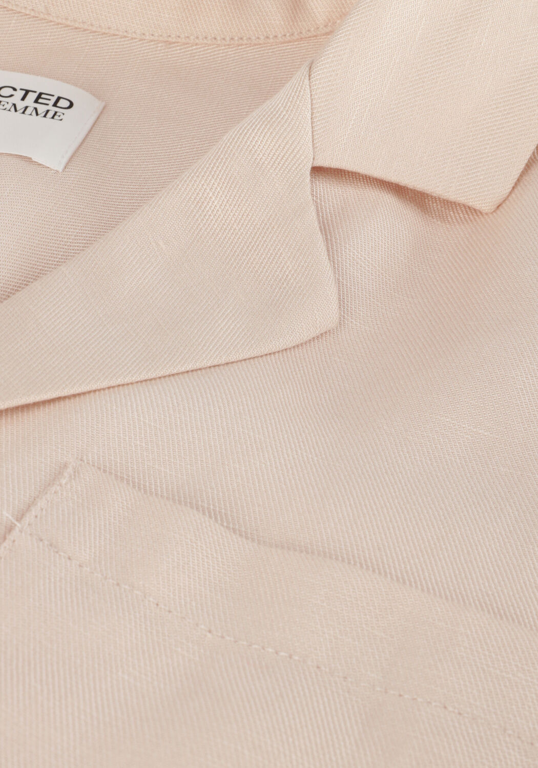 Gebroken wit SELECTED WOMEN  SLFLYRA 2/4 BOXY REVERS LINEN SHIRT - large