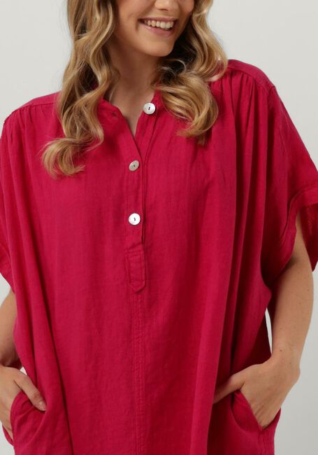 Fuchsia BY-BAR Mini jurk AMBER LINEN DRESS - large