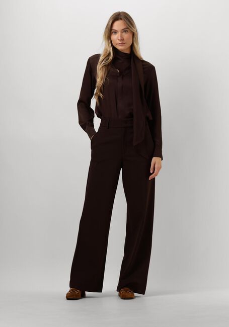 Bruine VANILIA  BOW SATIN BLOUSE - large