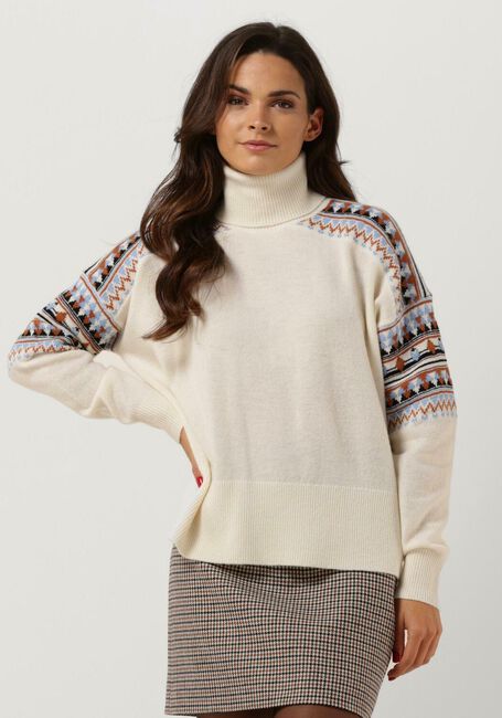 SCOTCH & SODA Col roulé FAIR ISLE ROLL NECK WOOL-BLEND PULLOVER Blanc - large