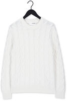 SELECTED MEN Pull SLHRABI LS KNIT CABLE CREW NEC Blanc SELECTED MEN Pull SLHRABI LS KNIT CABLE CREW NEC Blanc - medium