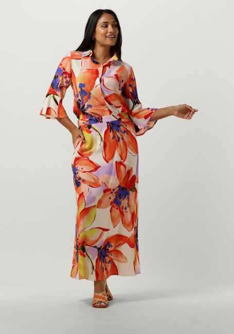 Oranje JANSEN AMSTERDAM  WBF773 WOVEN PRINT BLOUSE 3/4 SLEEVE - large