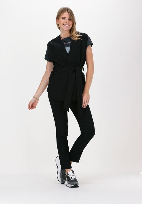 ALIX THE LABEL Gilet HOUNDSTOOTH WAISTCOAT en noir - large