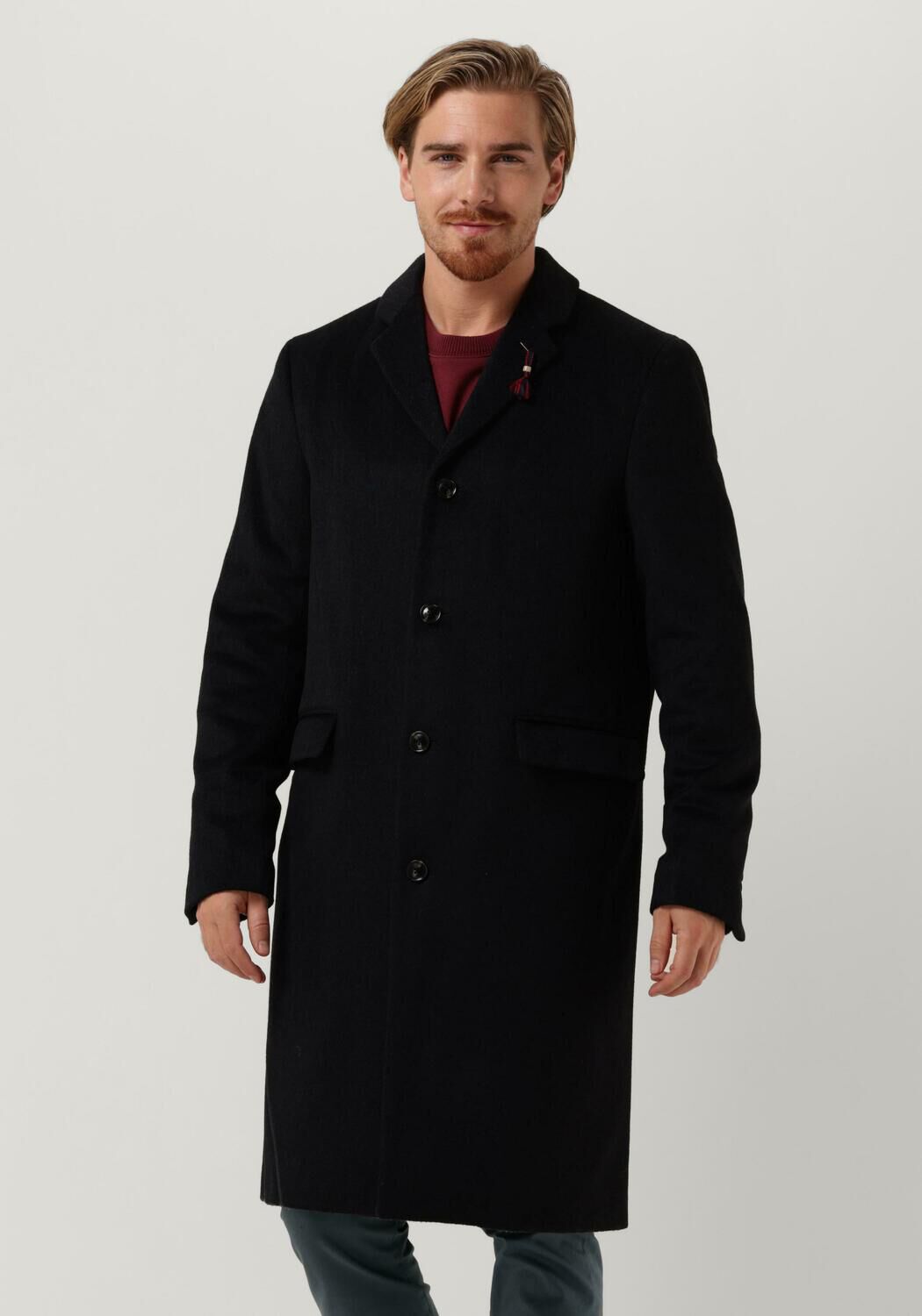 SCOTCH SODA Manteau CLASSIC WOOL BLEND OVERCOAT Bleu fonc Omoda