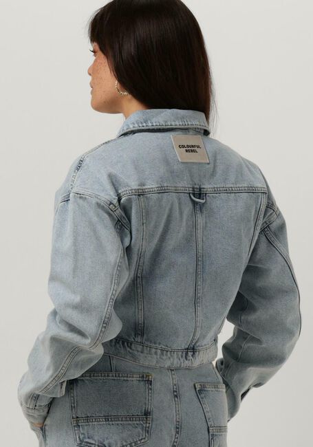 COLOURFUL REBEL Veste en jean ORNEL CROPPED DENIM JACKET en bleu - large