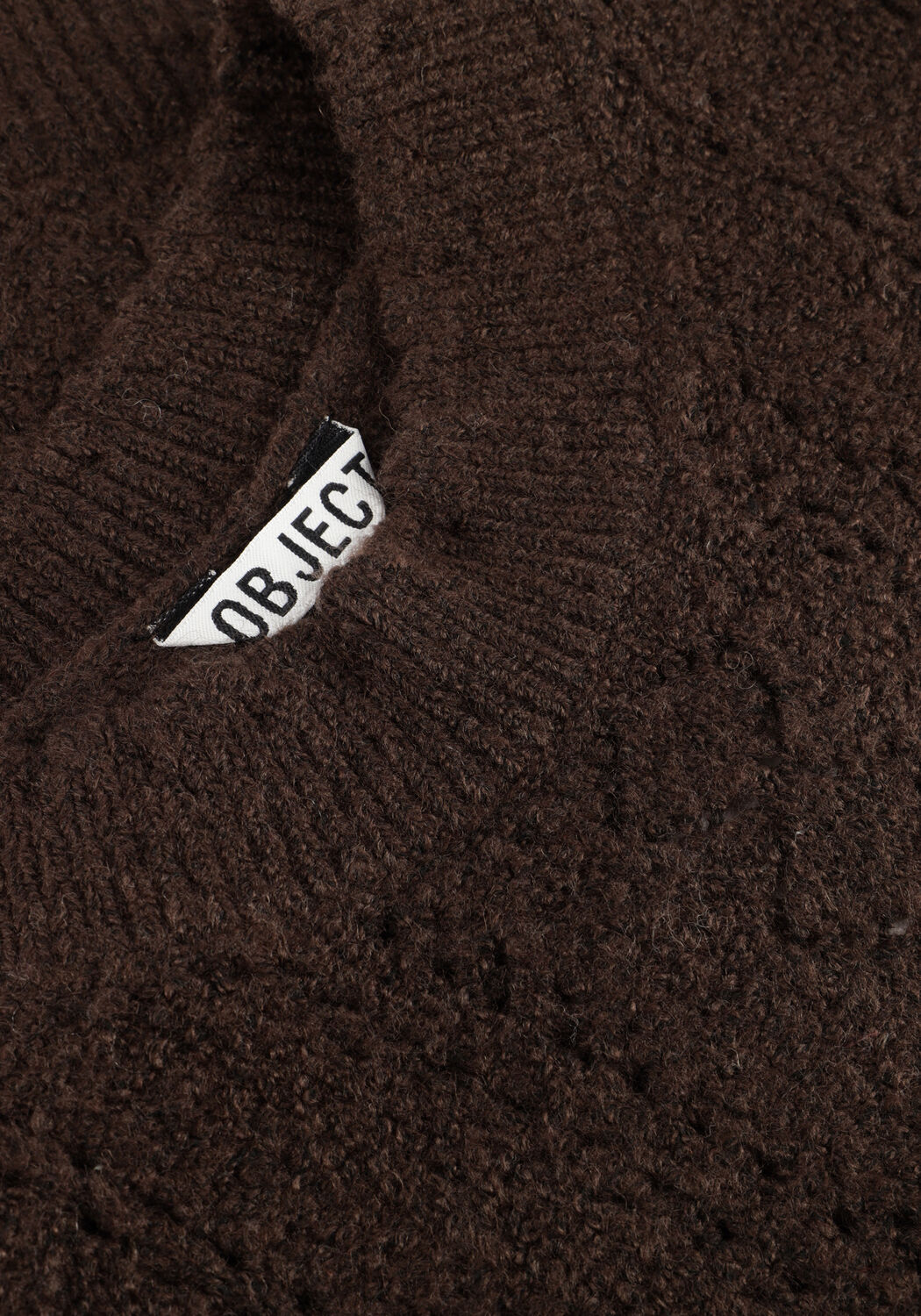 OBJECT Pull OBJPAOLA L/S LO KNIT PULLOVER en marron - large