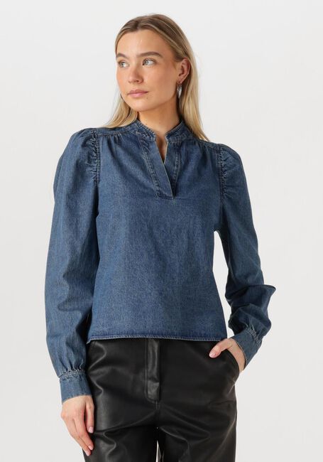Blauwe NEO NOIR  ROSSLYN DENIM BLOUSE - large