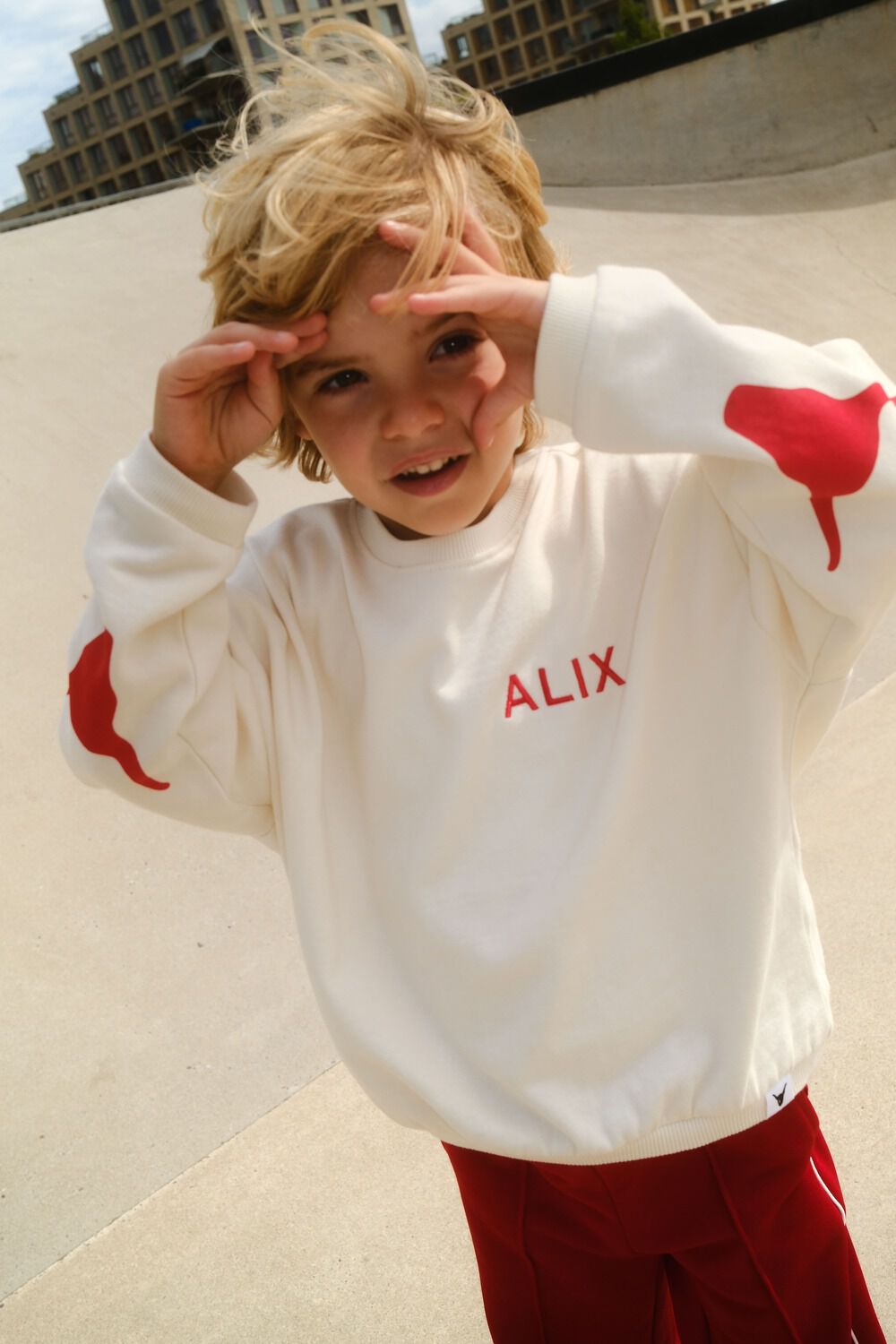 ALIX MINI Chandail KNITTED BULL SLEEVE SWEATER Cr&egrave;me - large