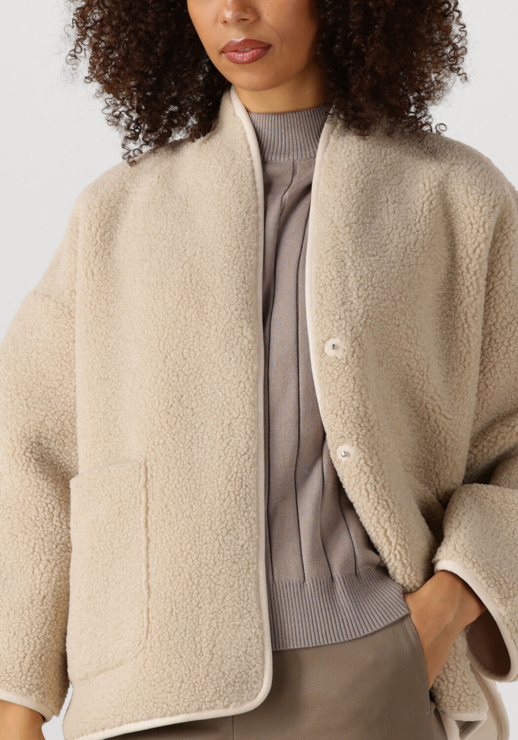 Ecru KNIT-TED Teddy jas JOKO - large