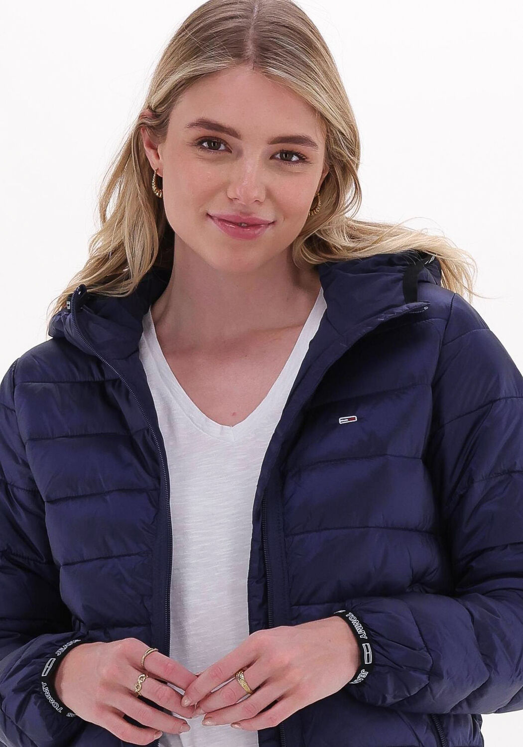 Tommy jeans tjw basic quilted hooded jacket hotsell