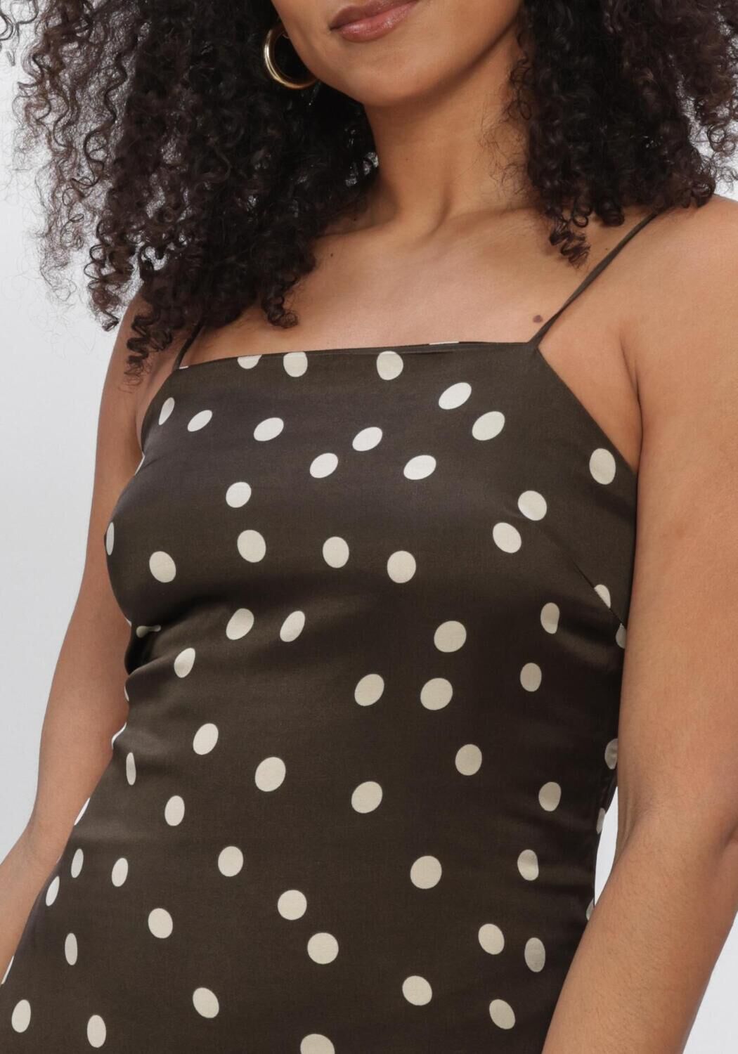 Bruine MSCH COPENHAGEN Midi jurk MSCHJIONNA IRIDA STRAP DRESS - large