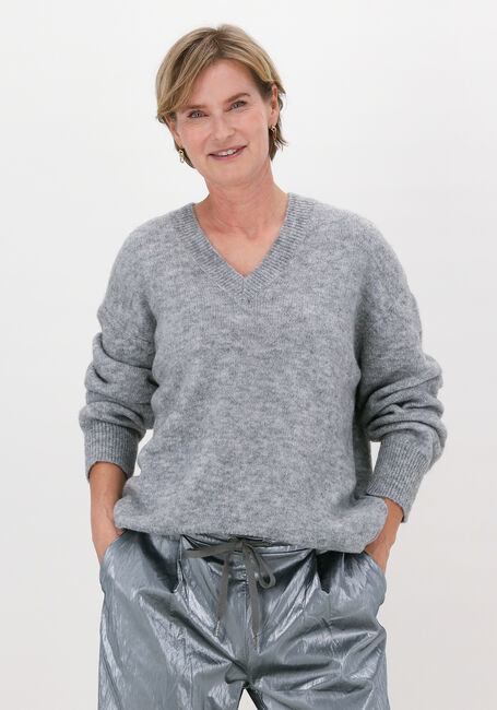 SUMMUM Pull V-NECK SWEATER SOFT WOOL en gris - large