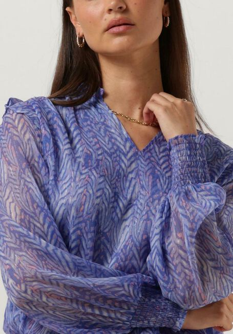 Blauwe NEO NOIR  FILJA SWIRL MIX BLOUSE - large