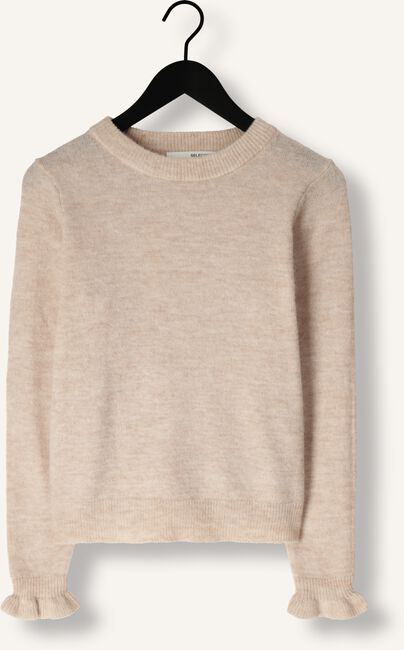 Beige SELECTED WOMEN Trui SLFLULU LS KNIT FRILL CUFF O-NECK Beige SELECTED WOMEN Trui SLFLULU LS KNIT FRILL CUFF O-NECK - large
