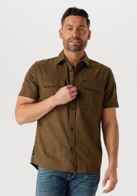 PME LEGEND Chemise décontracté SHORT SLEEVE SHIRT SLUB COTTON Vert foncé - large