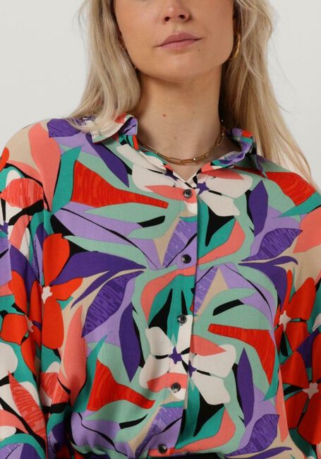 Multi COLOURFUL REBEL  TALIA BIG FLOWER OVERSIZED BOYFRIEND BLOUSE - large