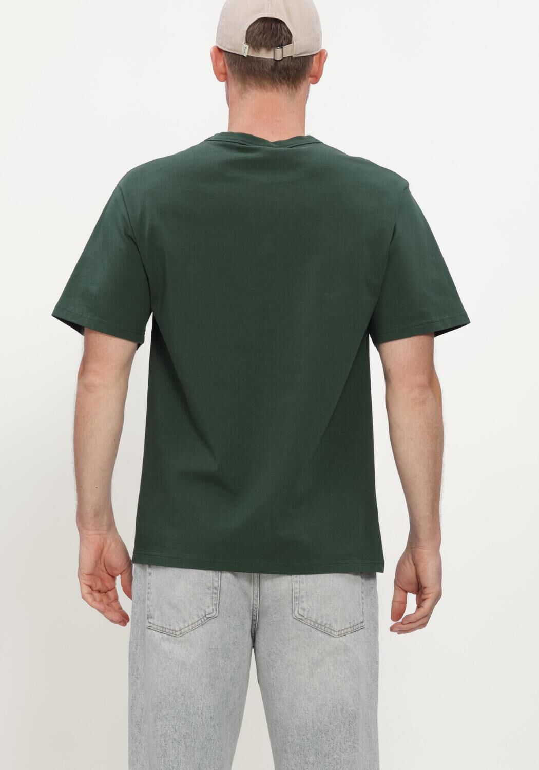 Groene FOR&Eacute;T T-shirt OAK PIGMENT DYE T-SHIRT - large