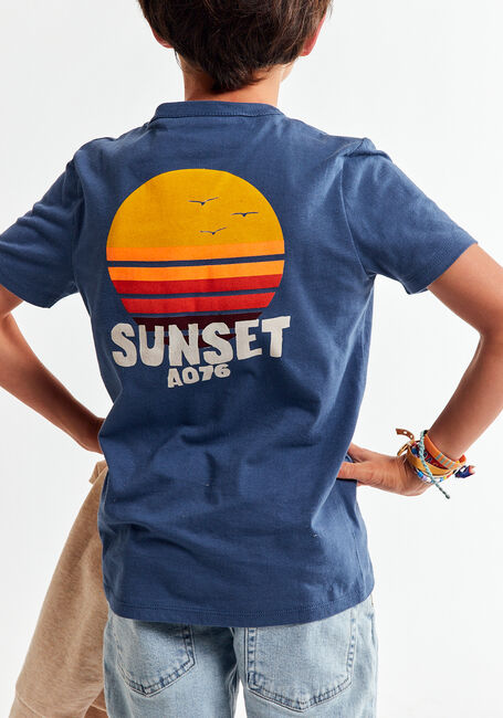 Blauwe AO76 T-shirt MAT T-SHIRT SUNSET - large