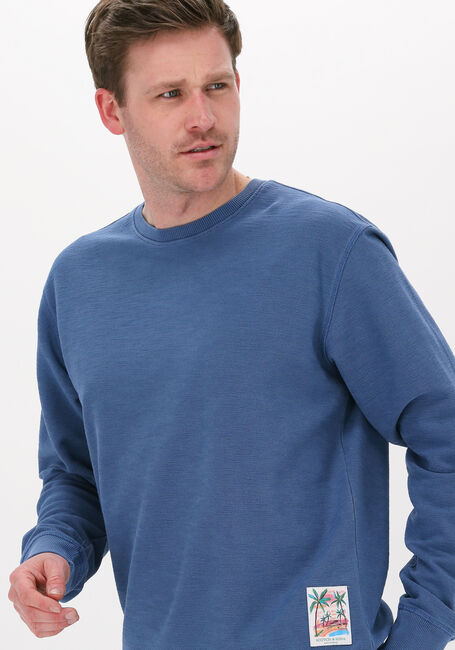 SCOTCH & SODA Chandail GARMENT-DYED INTERLOCK FELPA SWEATSHIRT en bleu - large