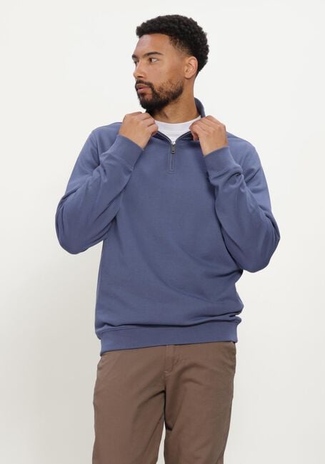 LYLE & SCOTT Pull SUPERFINE QUARTER ZIP SWEATSHIRT en bleu - large