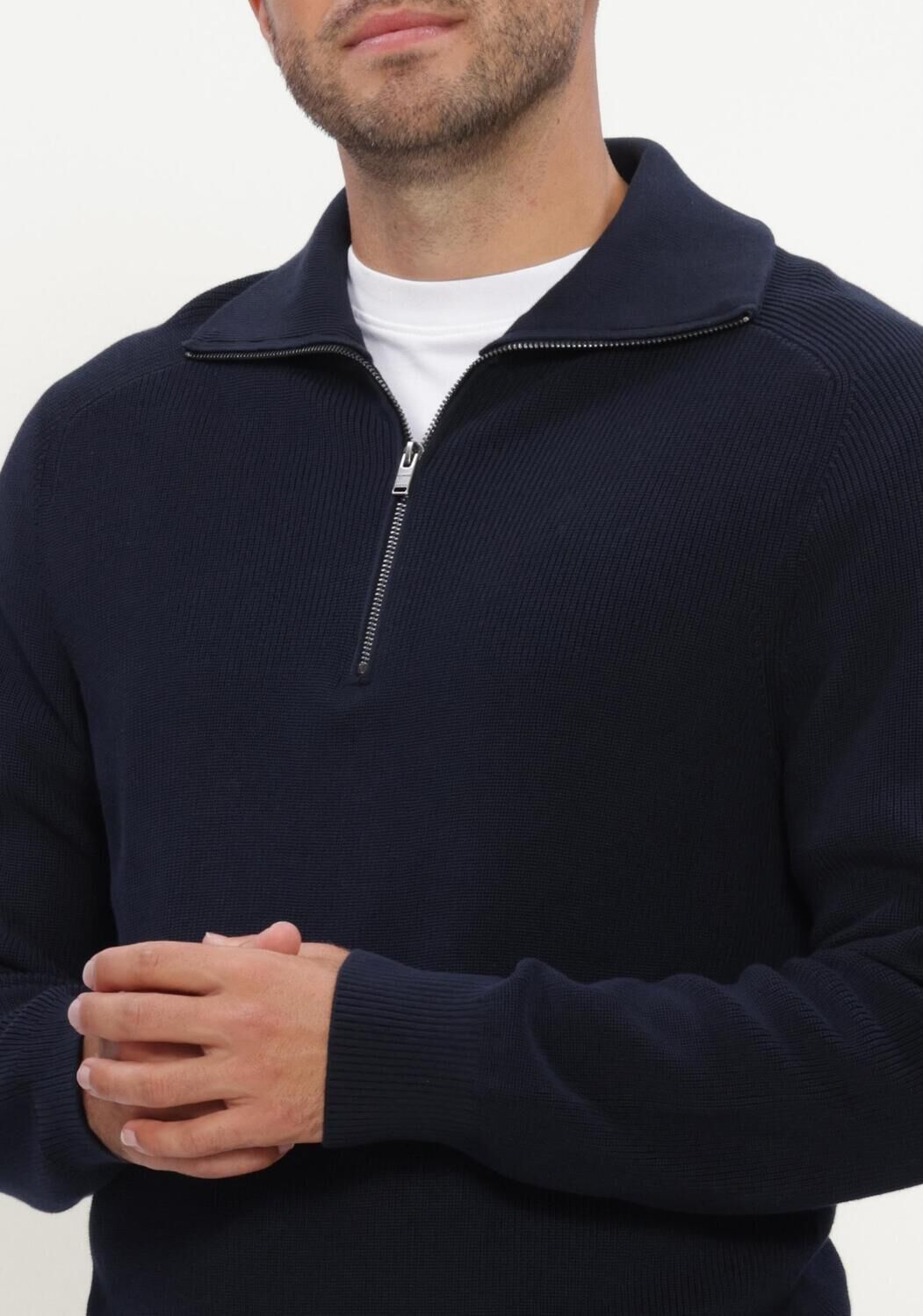 JC RAGS Pull PULLOVER HALF ZIP EDGAR Bleu fonc&eacute; - large