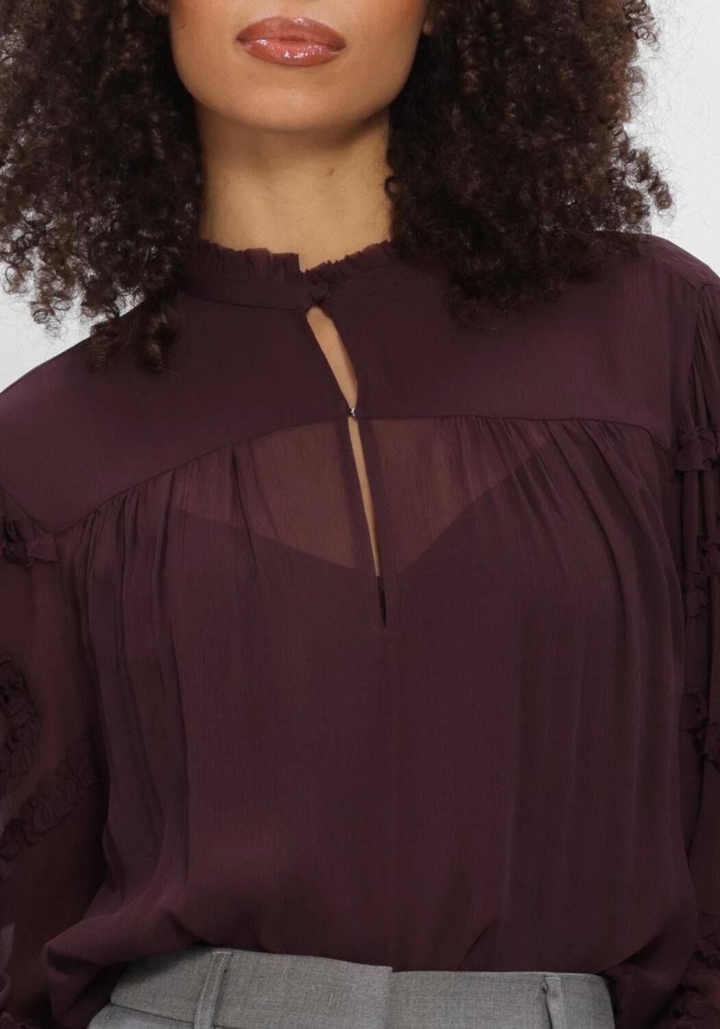 DANTE6 LARA RUFFLE DETAIL BLOUSE Blouses Bordeaux - large