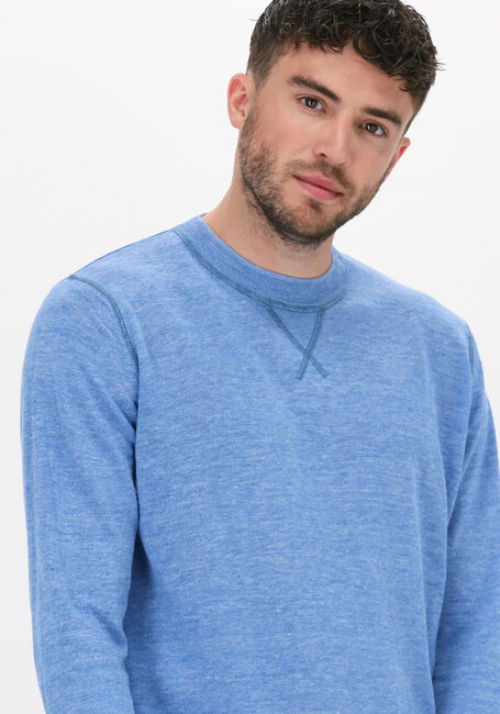 Blauwe SCOTCH & SODA Trui LIGHTWEIGHT LINEN-BLEND MELANGE CREWNECK PULLOVER - large