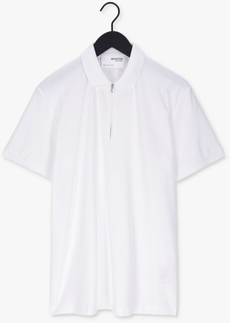 SELECTED HOMME Polo SLHFAVE ZIP SS POLO B en blanc - large