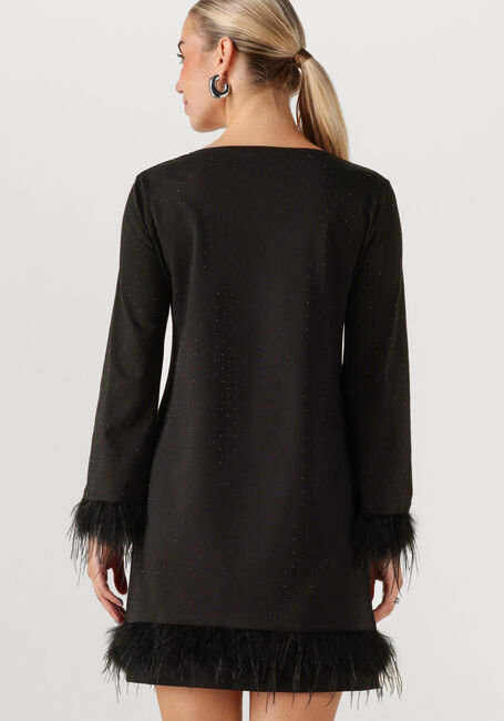 Zwarte ANA ALCAZAR Mini jurk DRESS FEATHERS - large