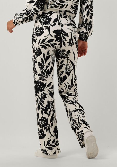 Gebroken wit JANSEN AMSTERDAM Flared broek HVF422 FLAIR PANTS FLOWER PRINT - large